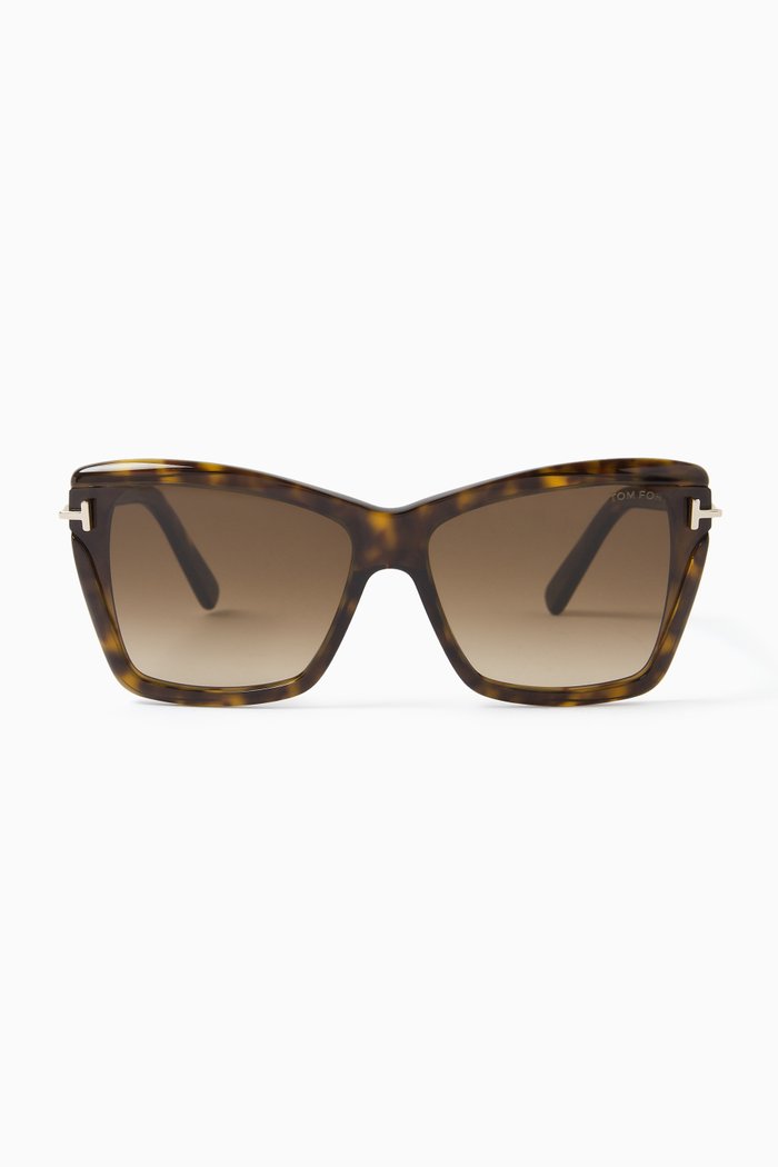 Leah Sunglasses in Acetate, Brown