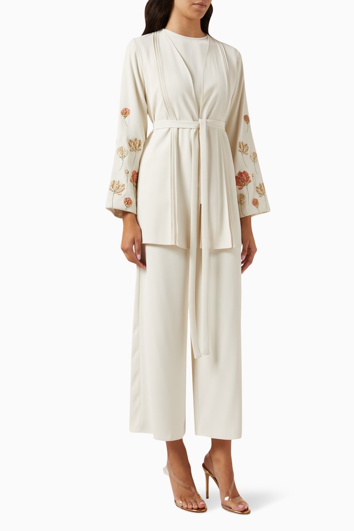 

Eleanor Embellished Kimono Set, Neutral