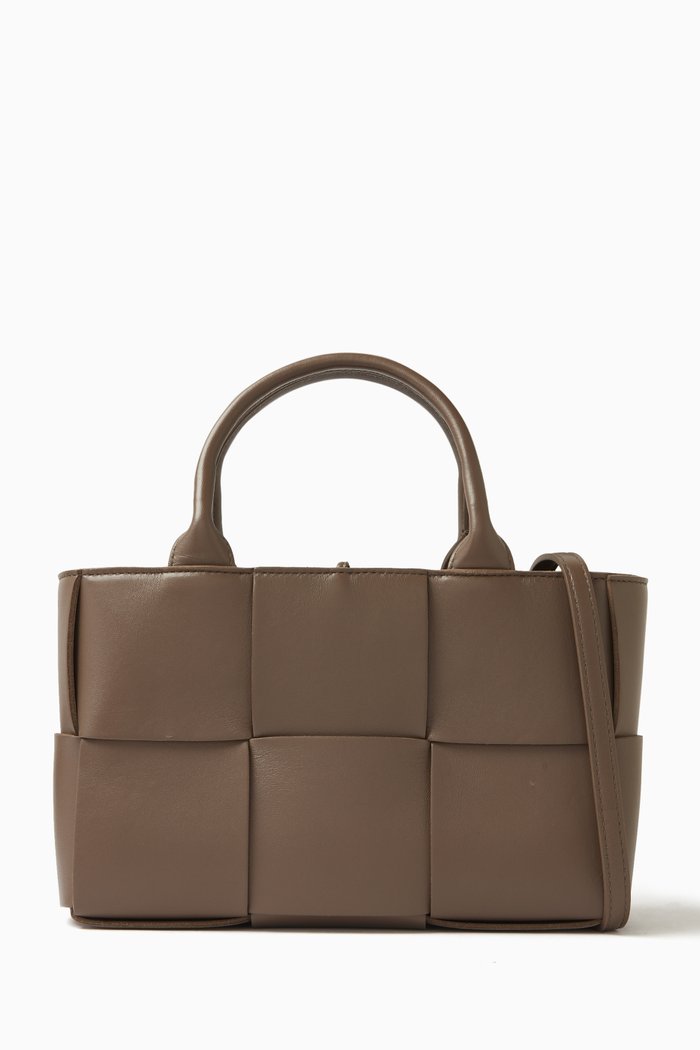 

Mini Arco 29 Tote Bag in Intrecciato Leather, Grey