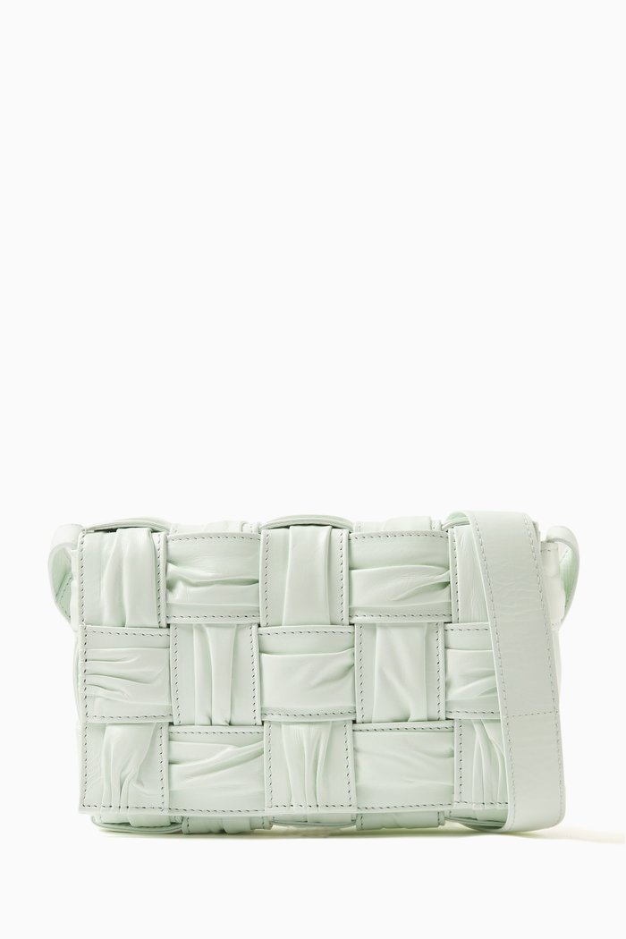 

Small Cassette Cross-body Bag in Foulard Intreccio Leather, Neutral