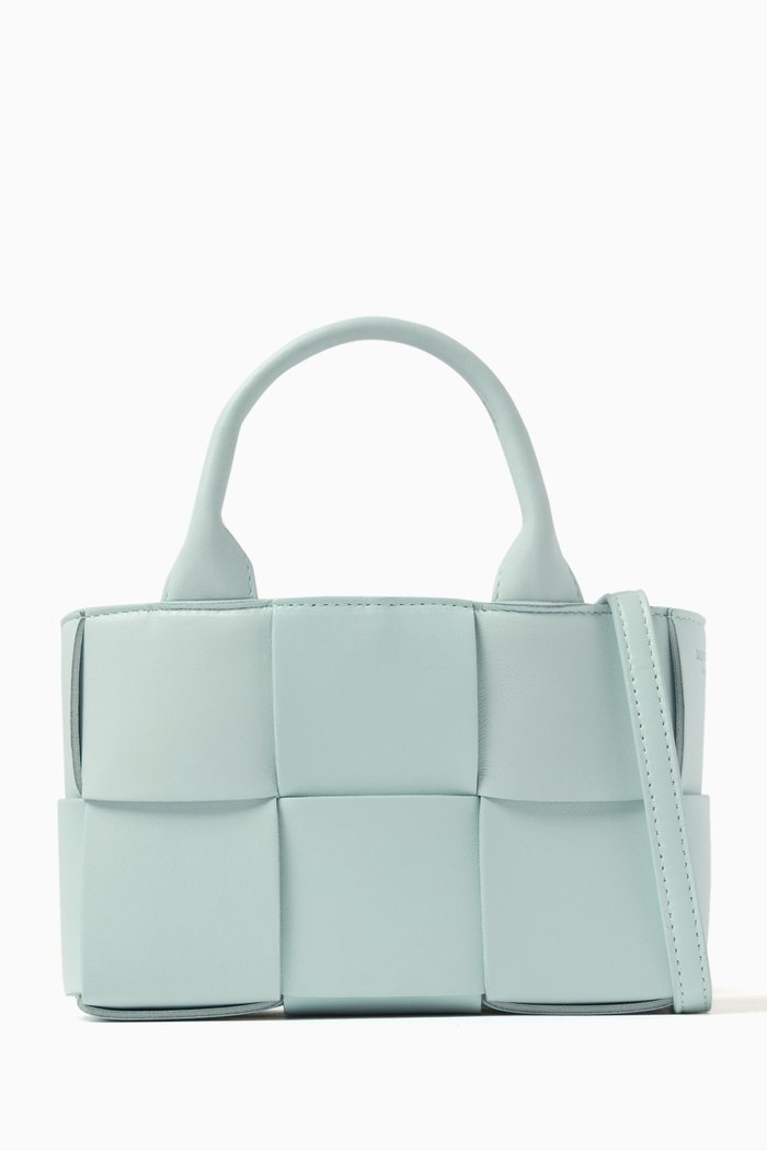 

Candy Arco Tote Bag in Intrecciato Leather, Blue