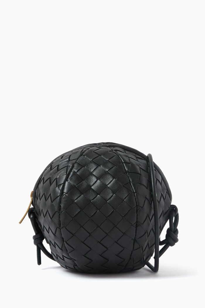 

Mini Mava Shoulder Bag in Intreccio Leather, Green