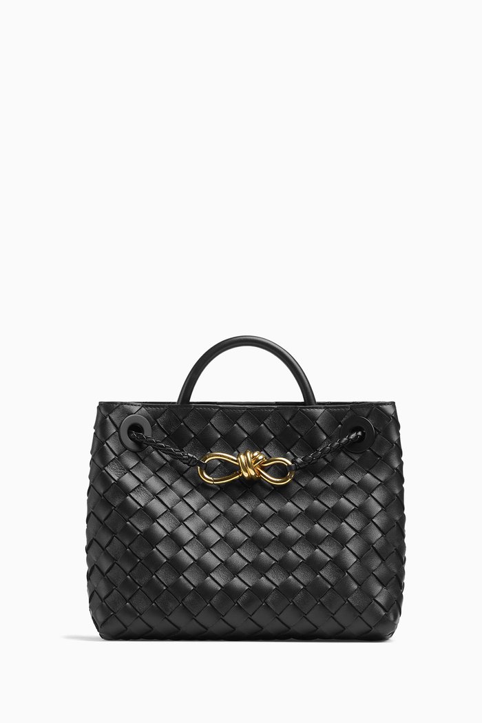 

Small Andiamo Crossbody Bag in Intrecciato Leather, Black