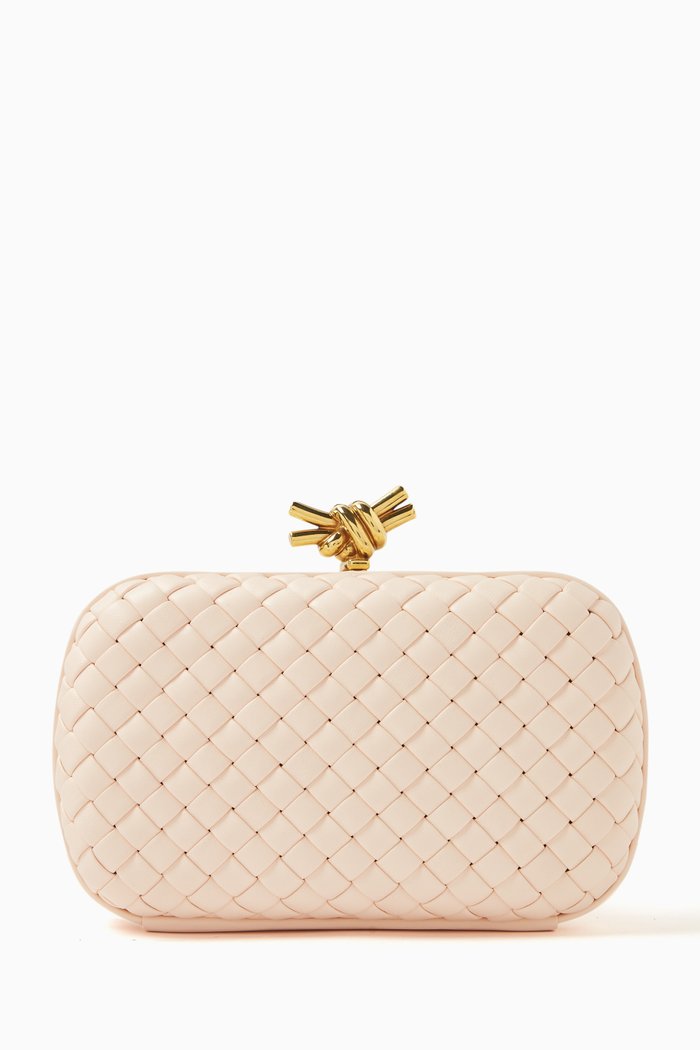

Knot Minaudiere in Padded Intreccio Leather, Neutral