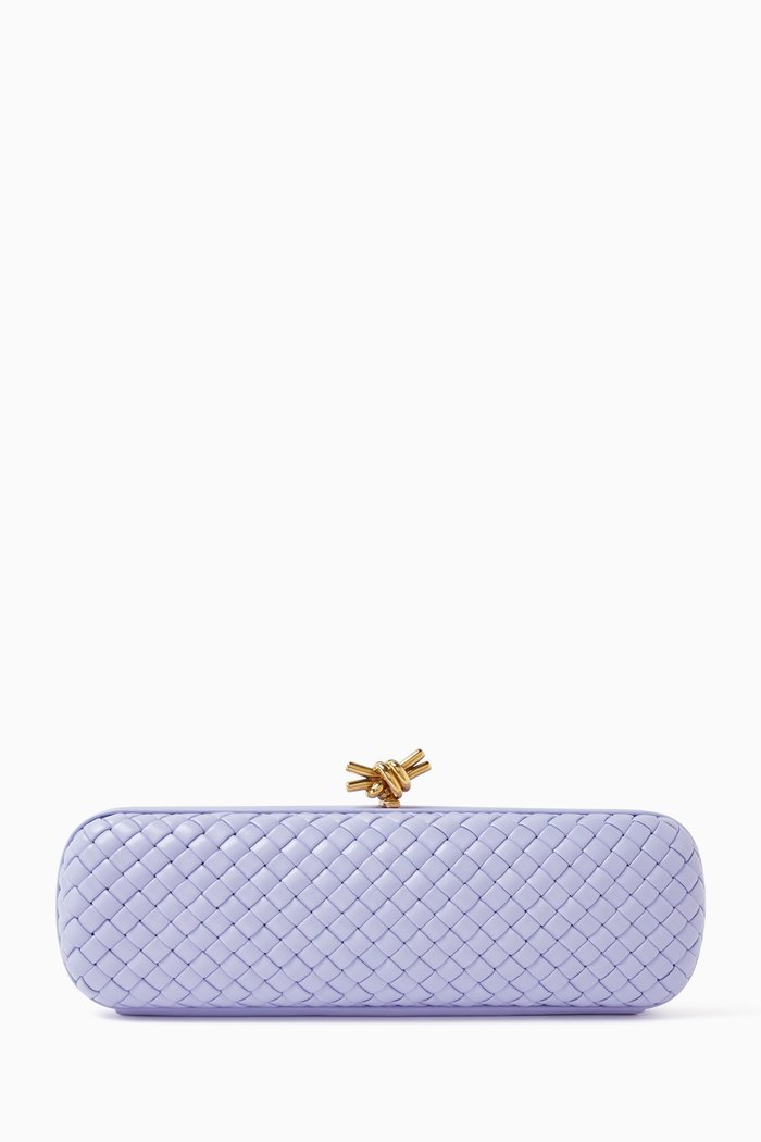 

Stretch Box in Padded Intrecciato Leather, Purple