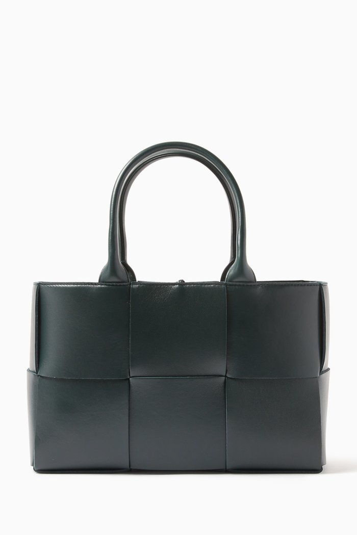 

Small Arco Tote Bag in Intrecciato Leather, Green