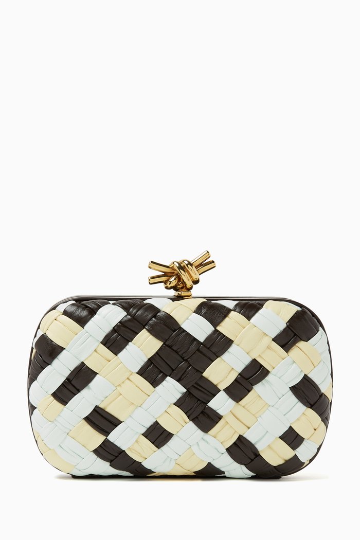 

Knot Minaudiere in Padded Intreccio Leather, Brown