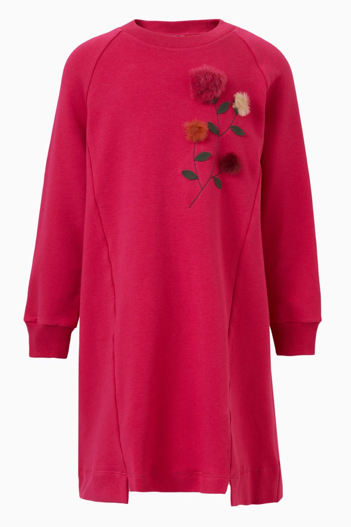 

Shift Dress with Floral Detail, Pink