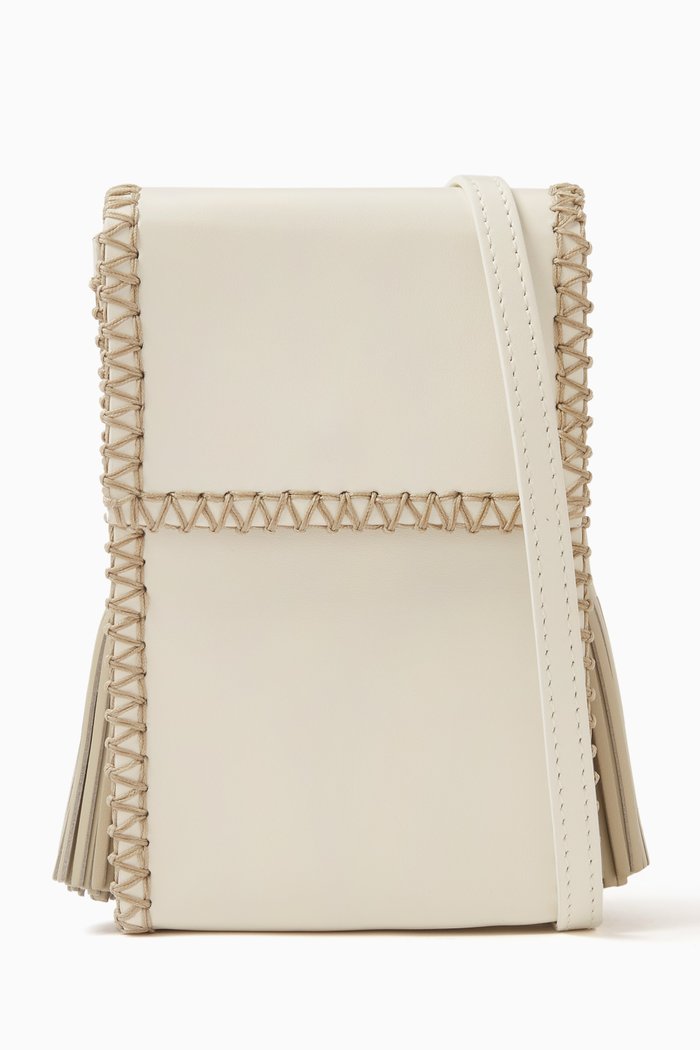 

Cabana Crossbody Bag in Leather, Neutral
