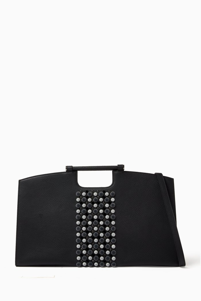 

Bureau Crystal Embellished Bag in Leather, Black