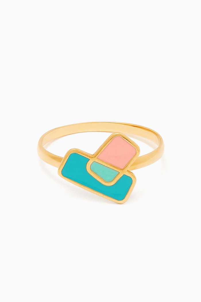 

La Nature Enamel Ring in 18kt Gold, Yellow