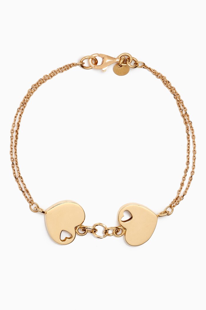 

Moda Geometrica Hearts Bracelet in 18kt Gold, Yellow