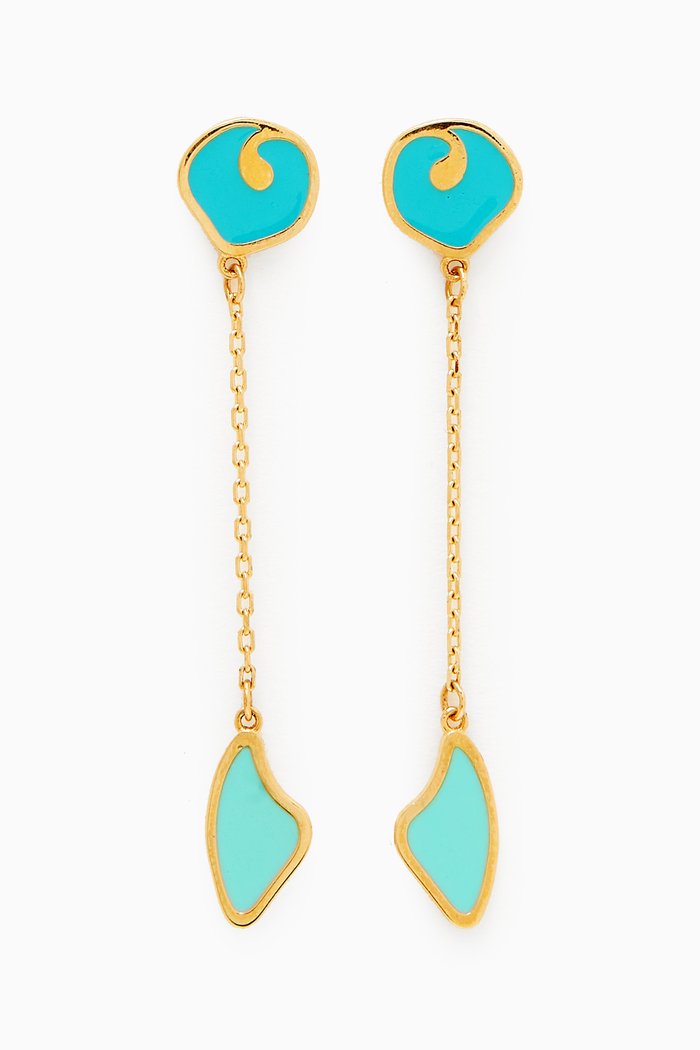

La Nature Enamel Drop Earrings in 18kt Gold, Yellow