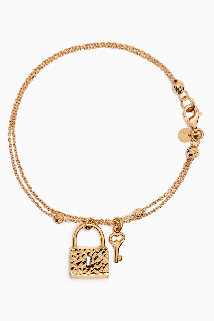 

Moda Geometrica Lock & Key Bracelet in 18kt Gold, Yellow