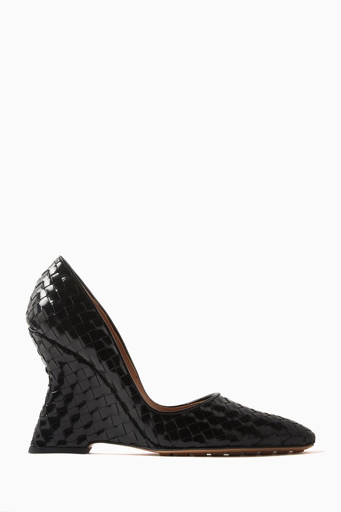 

Comet 100 Pumps in Intrecciato Leather, Black