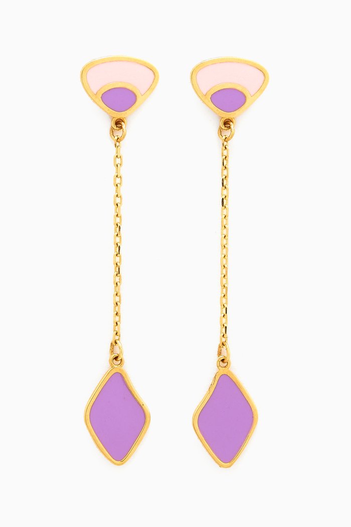 

La Nature Enamel Drop Earrings in 18kt Gold, Yellow