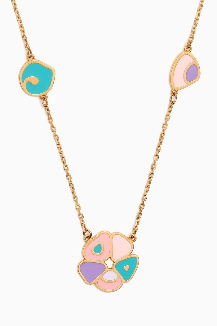 

La Nature Enamel Necklace in 18kt Gold, Yellow