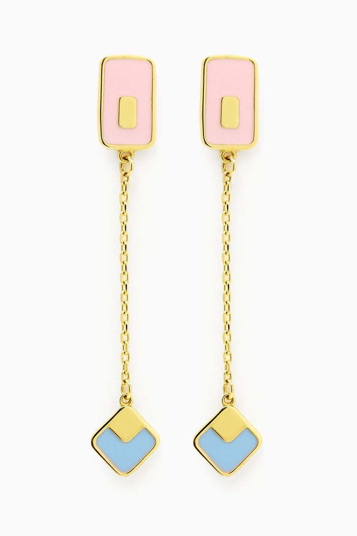

La Nature Enamel Drop Earrings in 18kt Gold, Yellow