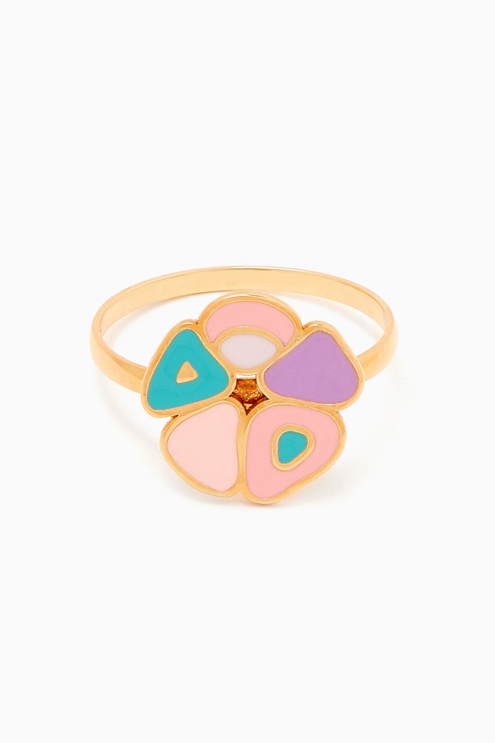 La Nature Enamel Ring in 18kt Gold, Yellow