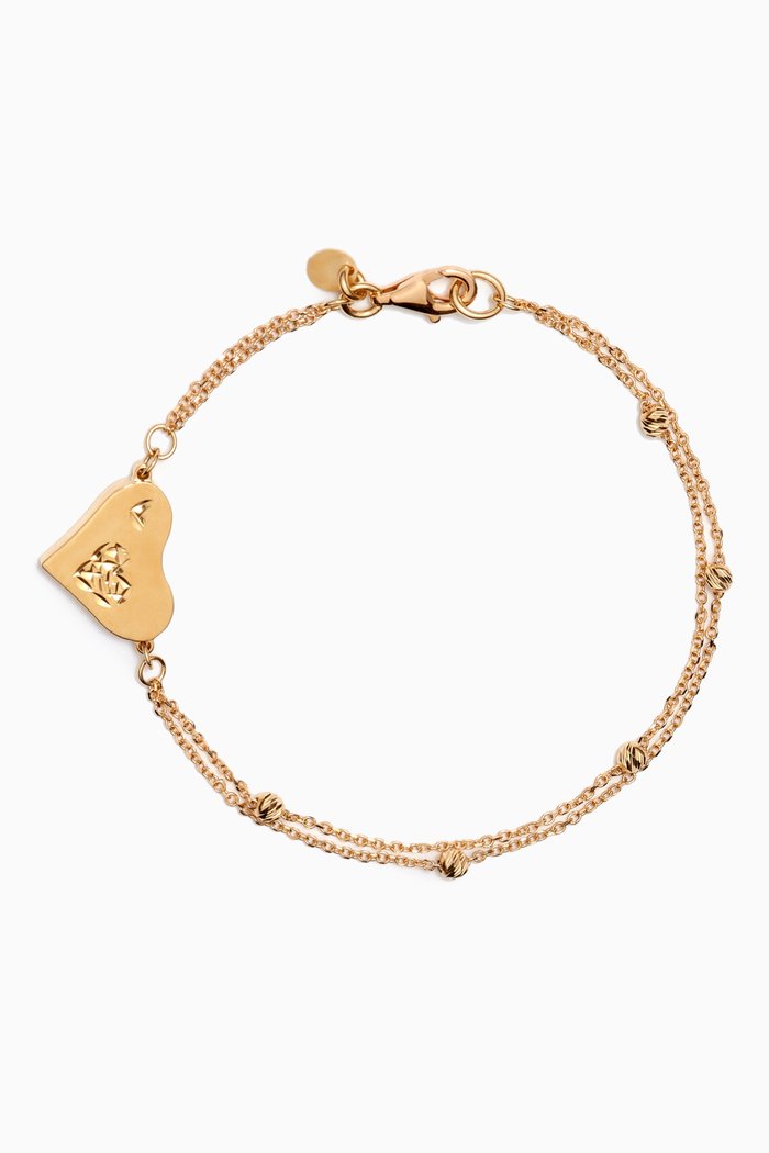 

Moda Geometrica Heart Bracelet in 18kt Gold, Yellow