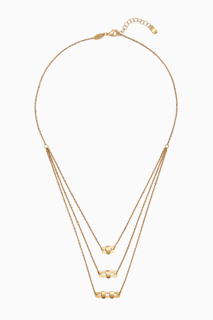 

Moda Geometrica Three-layer Necklace in 18kt Gold, Yellow