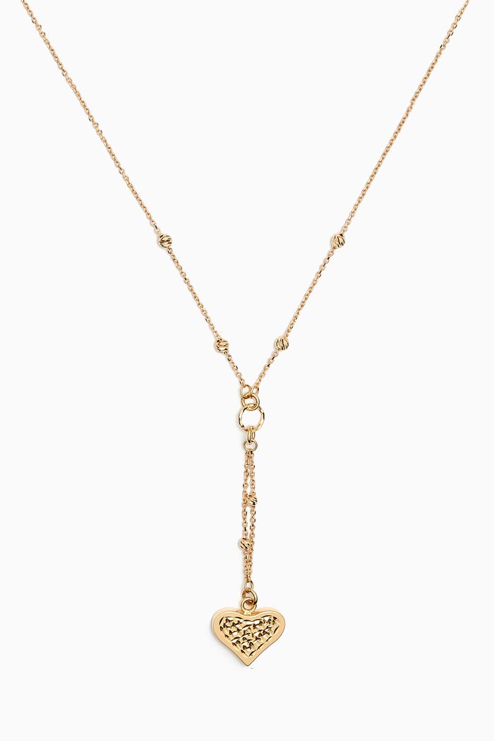 

Moda Heart Drop Necklace in 18kt Gold, Yellow