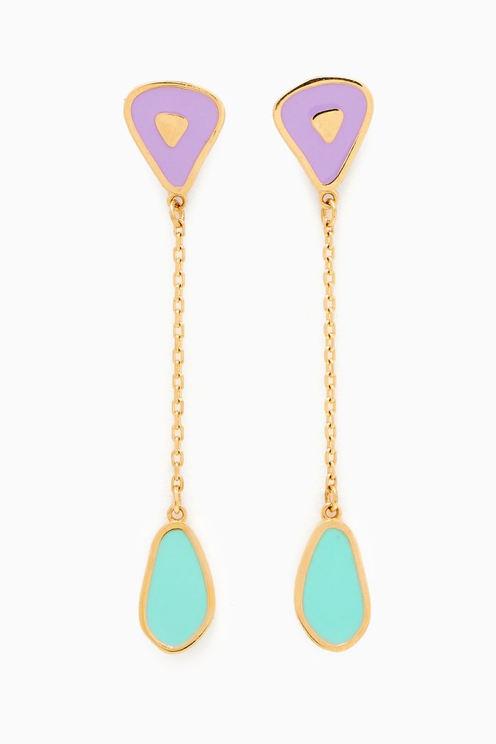 

La Nature Enamel Drop Earrings in 18kt Gold, Yellow