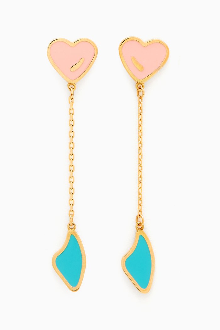 

La Nature Enamel Drop Earrings in 18kt Gold, Yellow