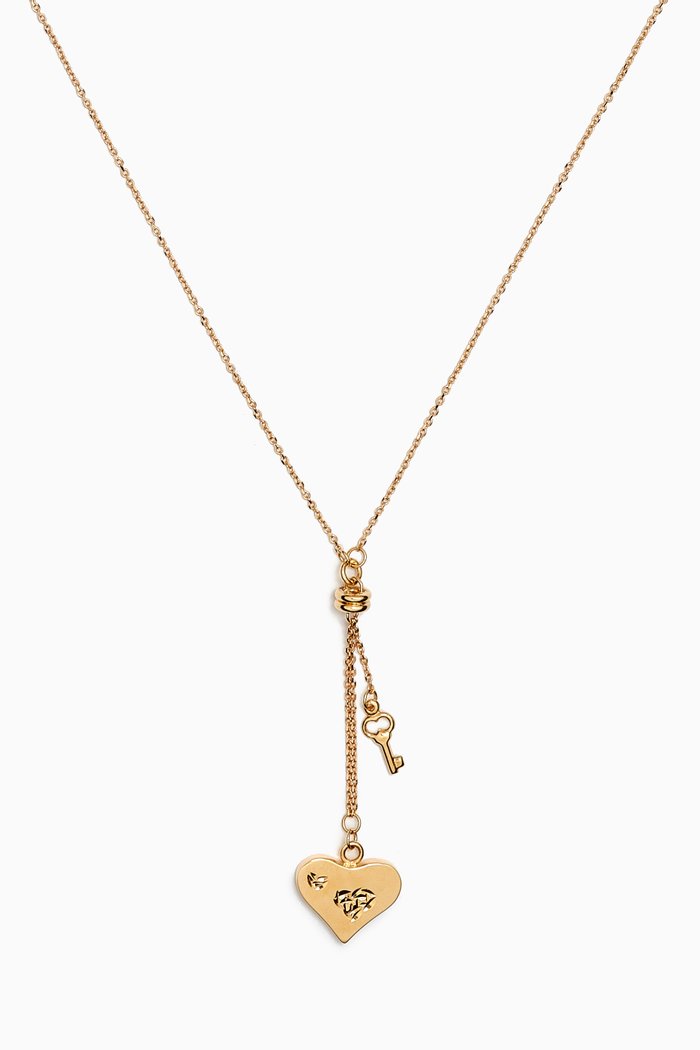 

Moda Geometrica Heart Drop Necklace in 18kt Gold, Yellow