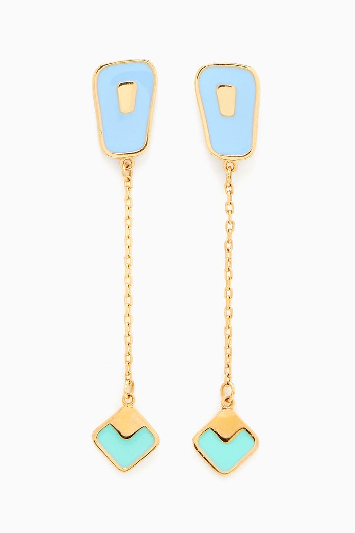 

La Nature Enamel Drop Earrings in 18kt Gold, Yellow
