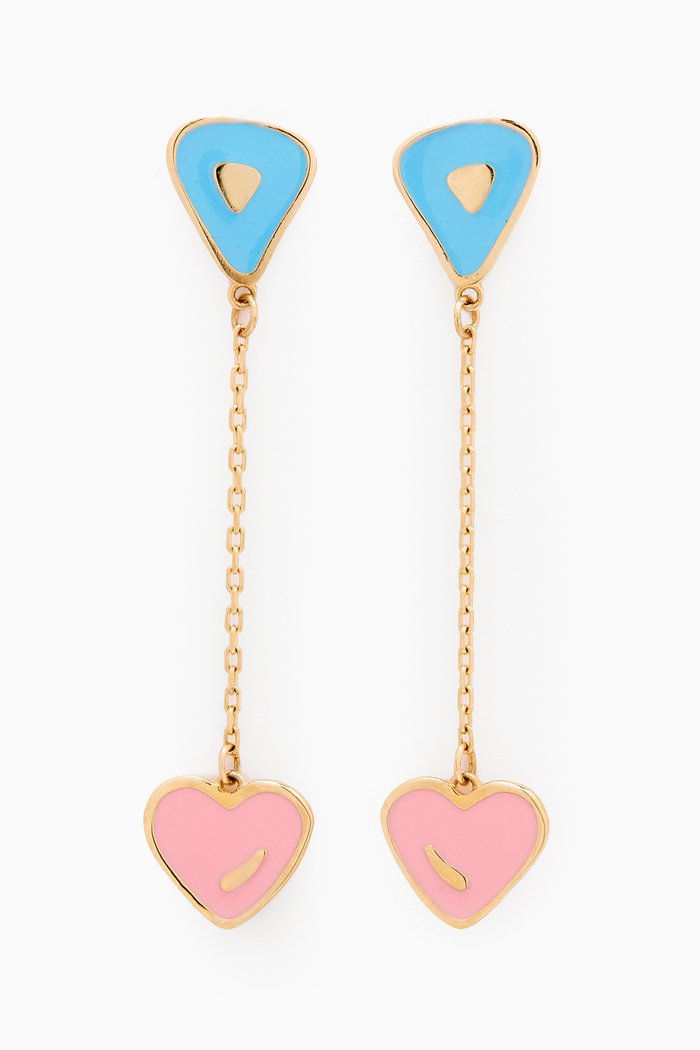 

La Nature Enamel Drop Earrings in 18kt Gold, Yellow
