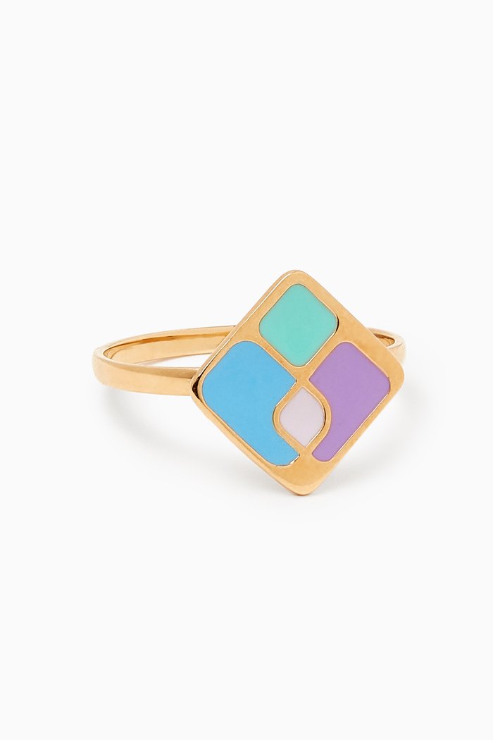 

Lanature Enamel Ring in 18kt Gold, Yellow