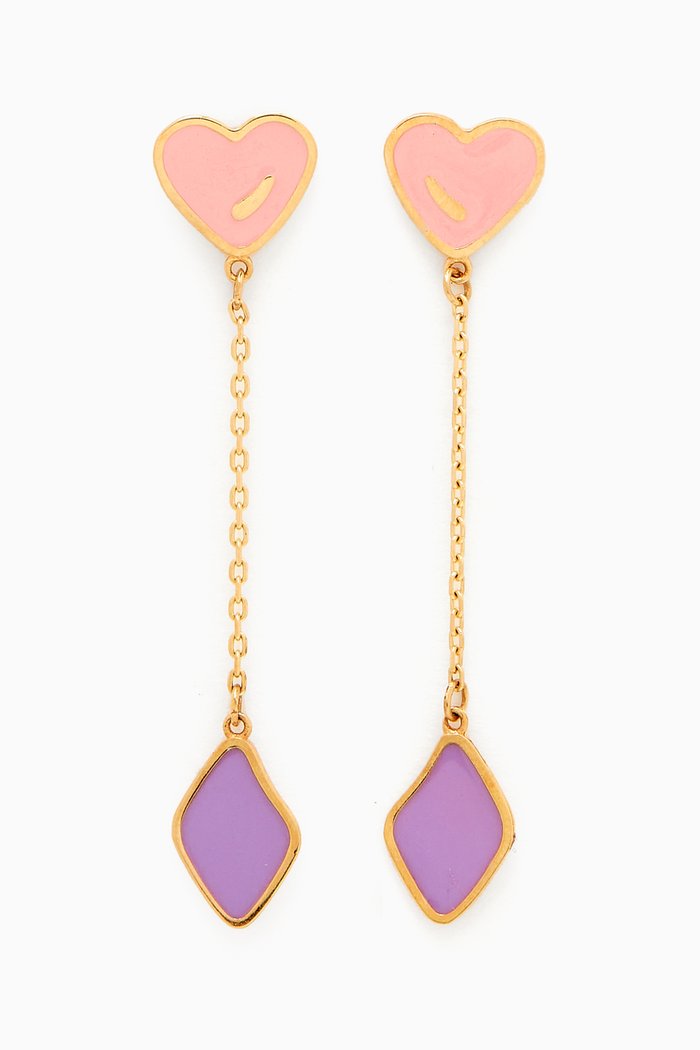 

Lanature Enamel Drop Earrings in 18kt Gold, Yellow