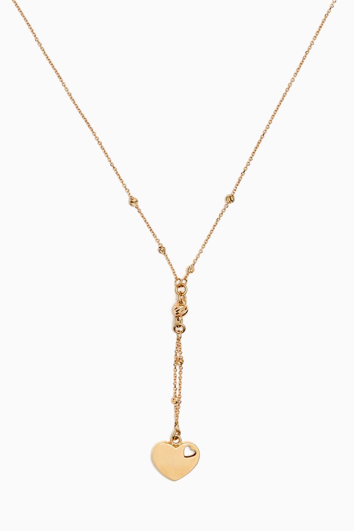 

Moda Heart Drop Necklace in 18kt Gold, Yellow