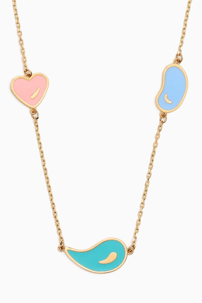 

Lanature Enamel Necklace in 18kt Gold, Yellow