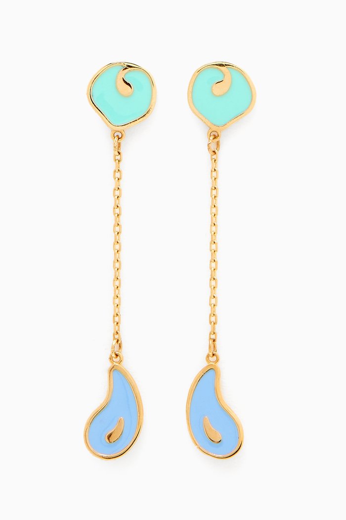 

Lanature Enamel Drop Earrings in 18kt Gold, Yellow