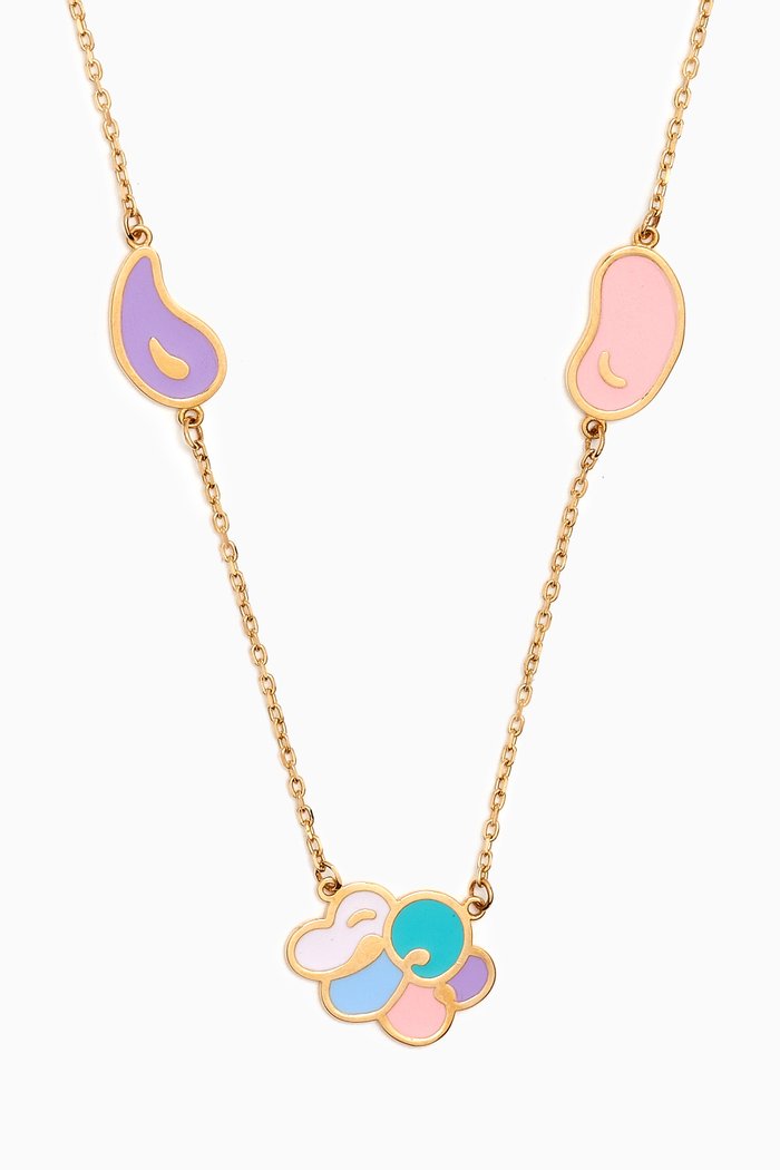 

Lanature Enamel Necklace in 18kt Gold, Yellow