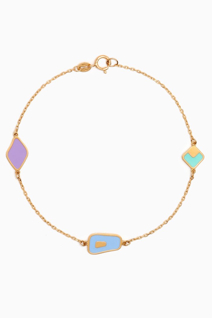 

Lanature Enamel Bracelet in 18kt Gold, Yellow