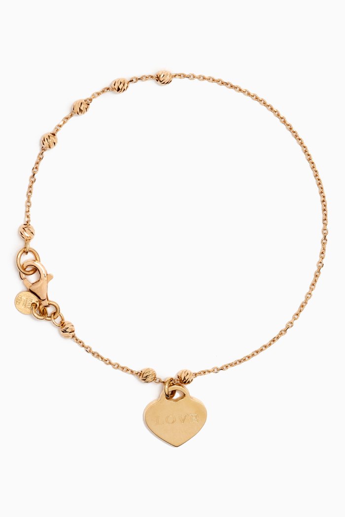 

Moda Heart Dangle Bracelet in 18kt Gold, Yellow