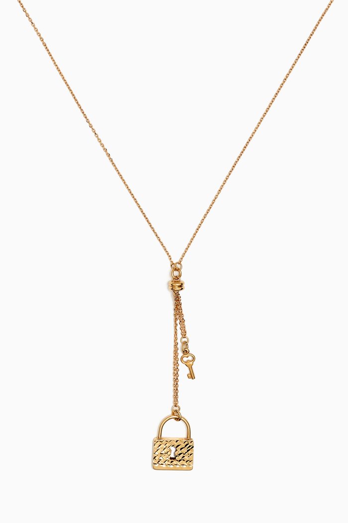 Moda Lock & Key Necklace in 18kt Gold, Yellow