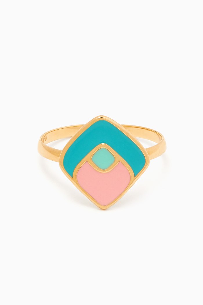 

La Nature Enamel Ring in 18kt Gold, Yellow