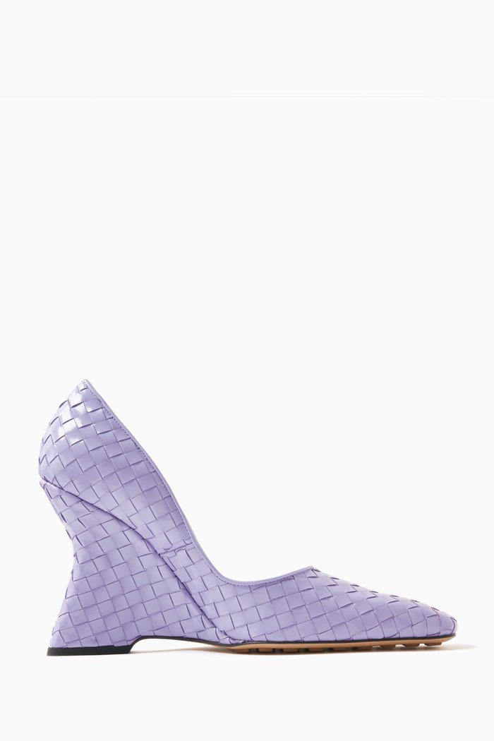 Comet 100 Pumps in Intrecciato Leather, Purple