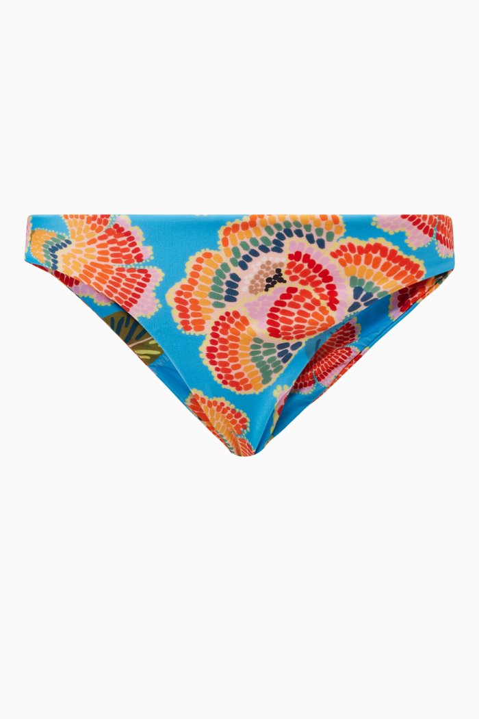 Dewdrop Spectrum High-waist Bikini Briefs, Blue