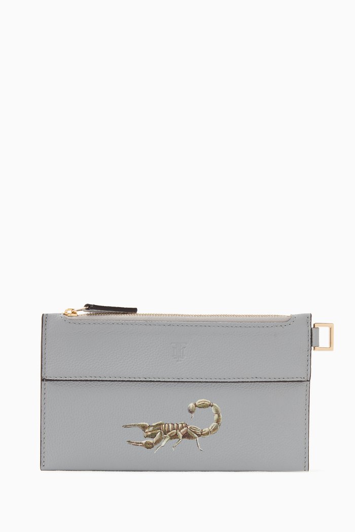 

Scorpion Small Nomad Pouch in Leather, Grey