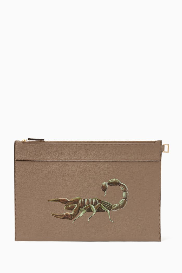 

Scorpion Large Nomad Pouch in Leather, Neutral