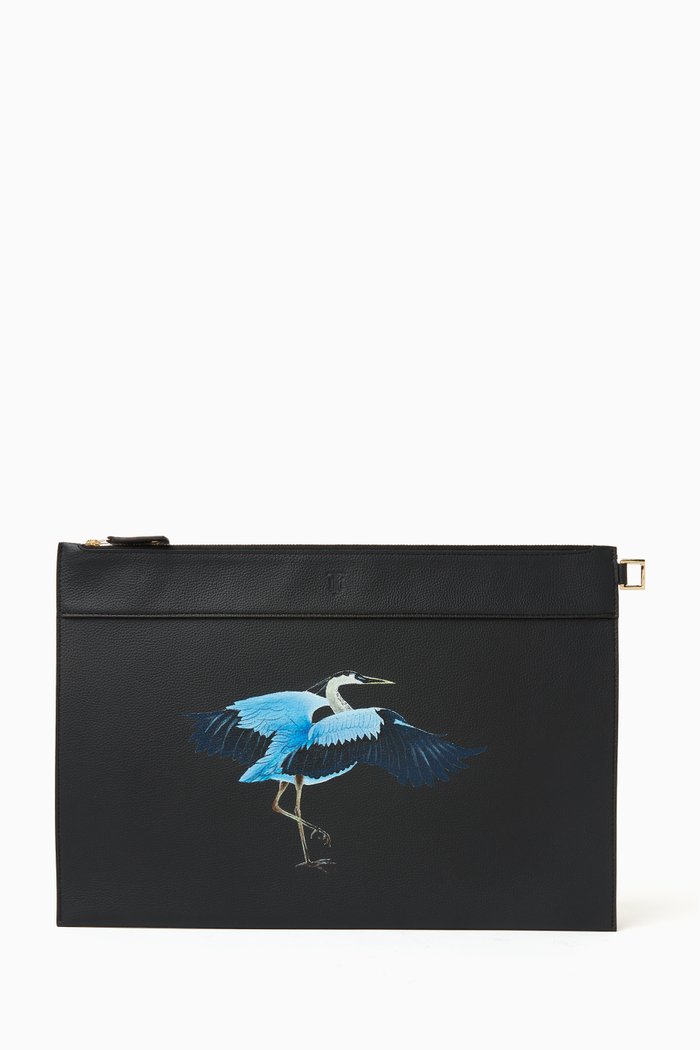 

Blue Bird Large Nomad Pouch in Leather, Black