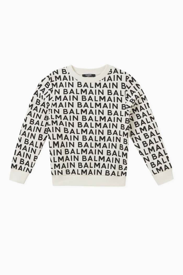 

All-over Logo Sweatshirt in Cotton, White