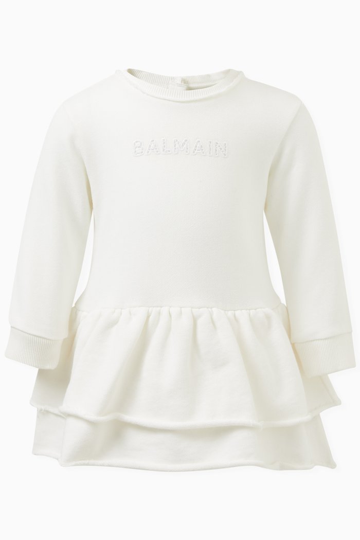 

Logo Dress in Jersey, White