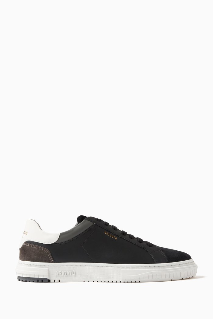 Atlas Low Top Sneakers in Leather, Black