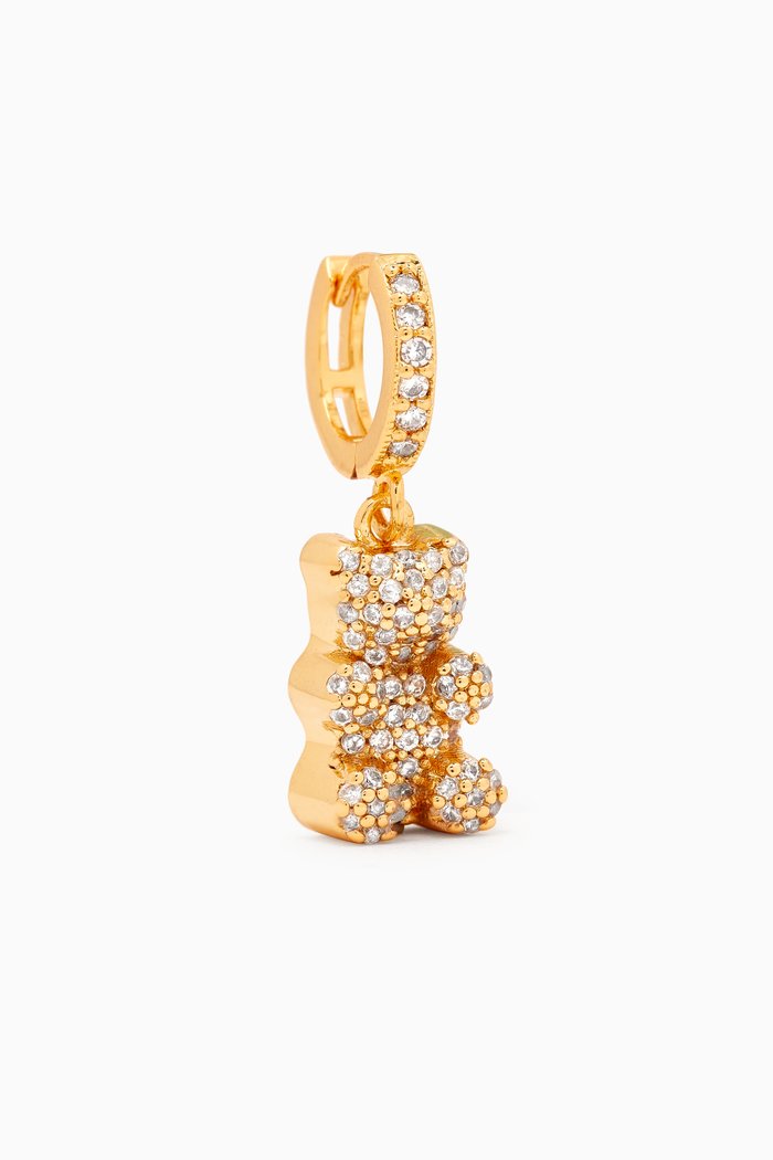 

Nostalgia Pave Bear Single Earring in 18kt Gold-plating